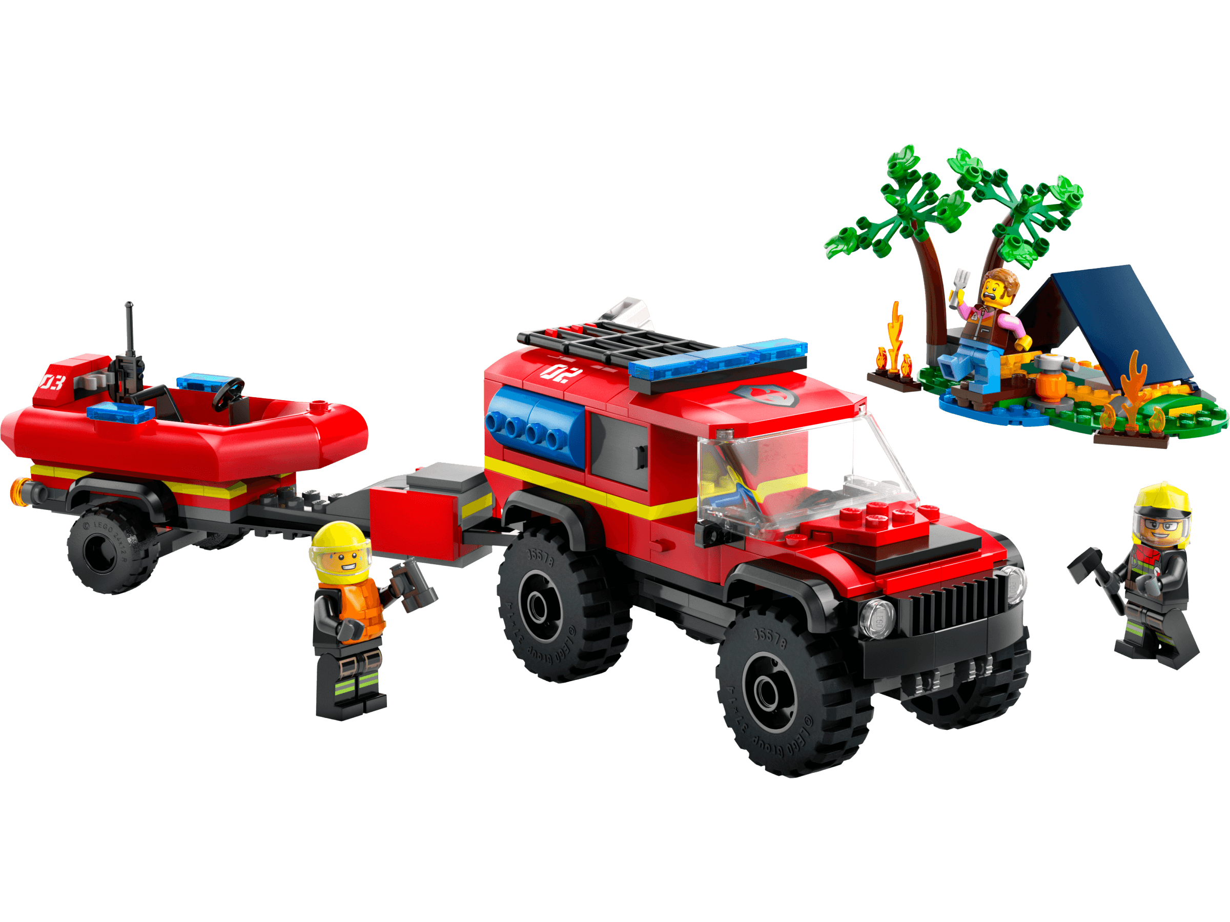 4x4 Fire Engine with Rescue Boat